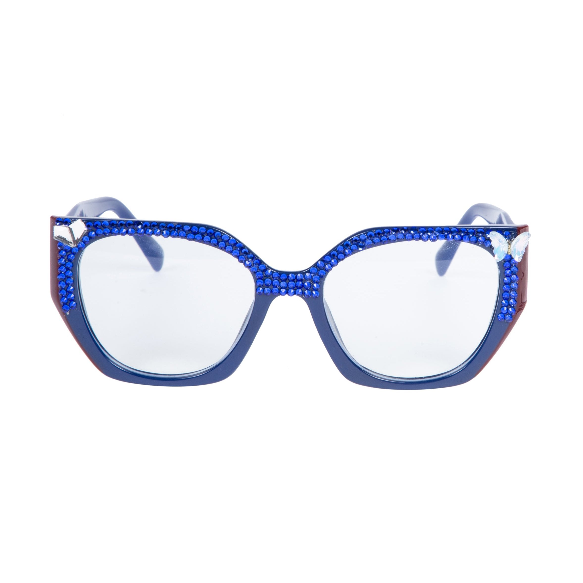 Handmade Rhinestone Round Plain Glass Spectacle G0490