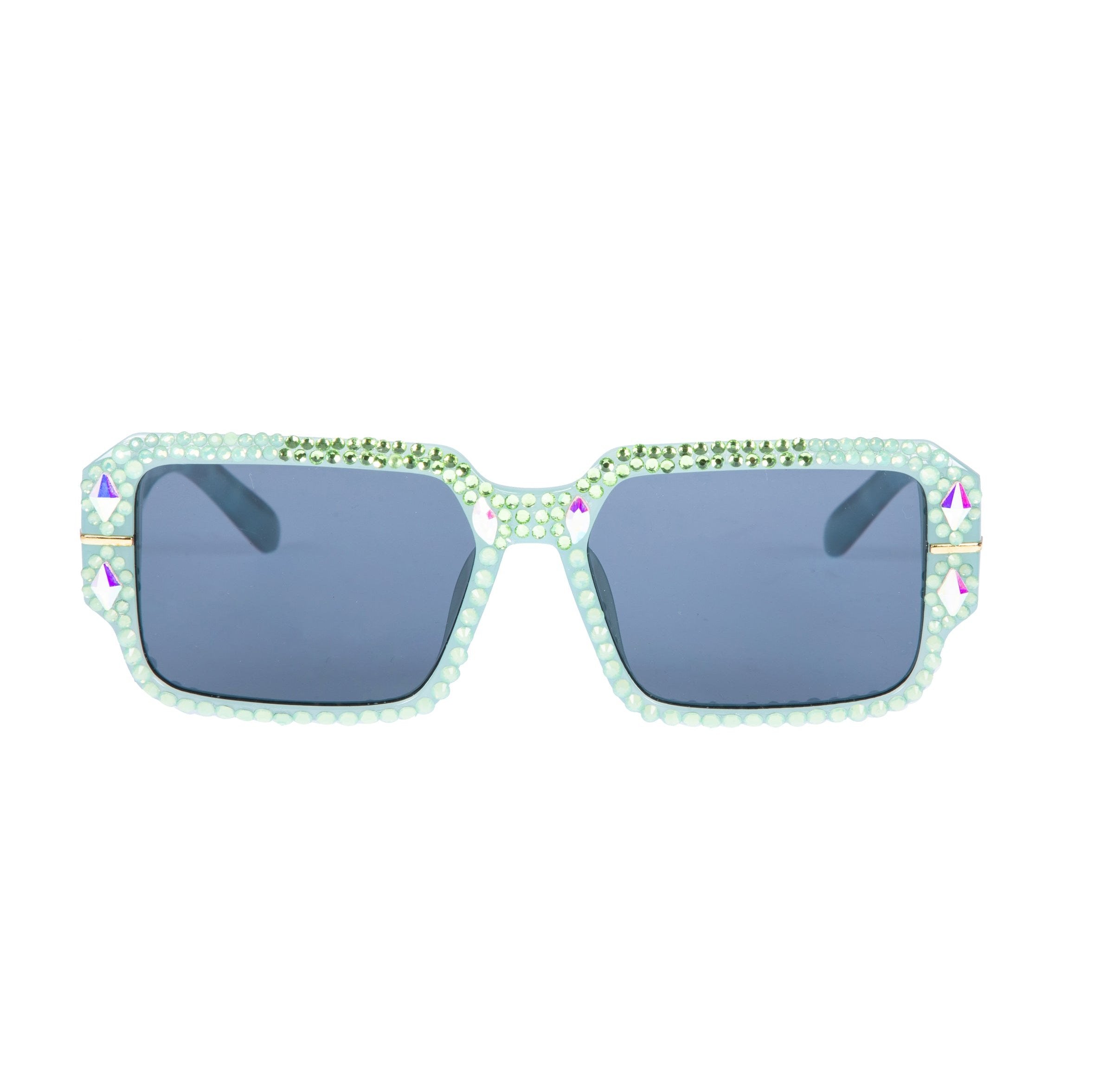 Gafas de sol rectangulares hechas a mano con diamantes de imitación G0495 