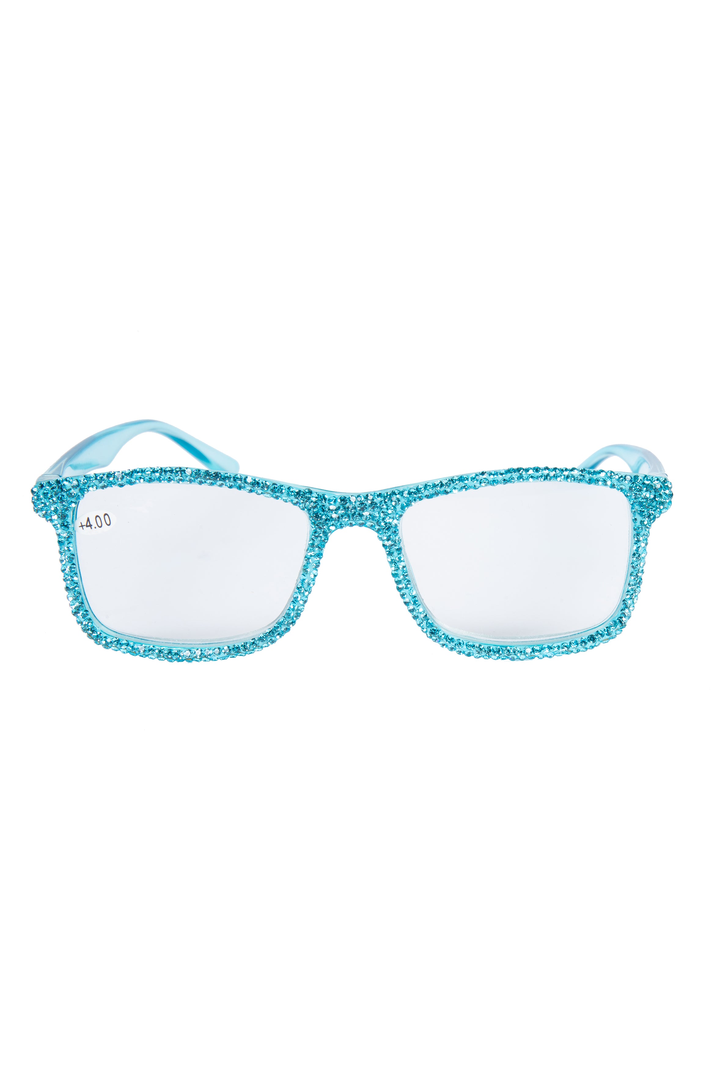 Classic Rhinestone Rectangle Presbyopic Reader G0497 - Light Blue
