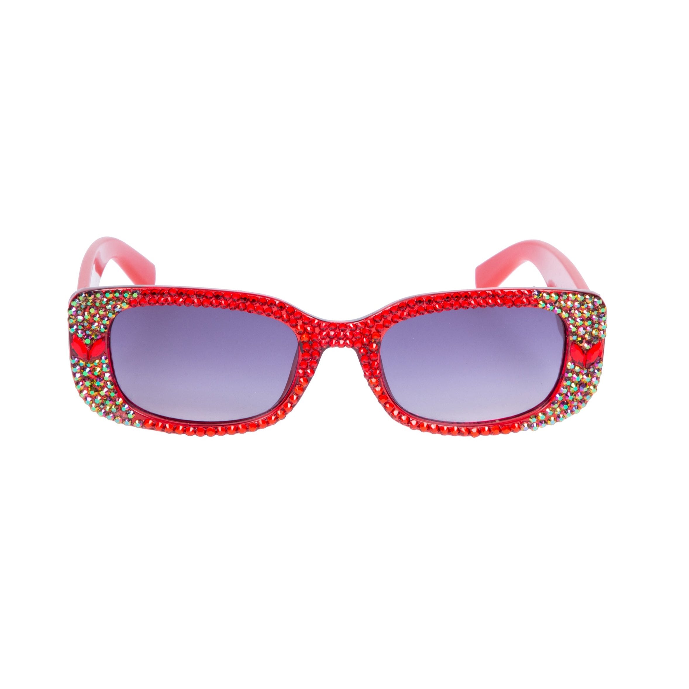 Gafas de sol rectangulares gruesas hechas a mano con diamantes de imitación G0500 