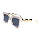 Handmade Rhinestone Stone Square Sunglasses G0530