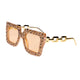 Handmade Rhinestone Stone Square Sunglasses G0532