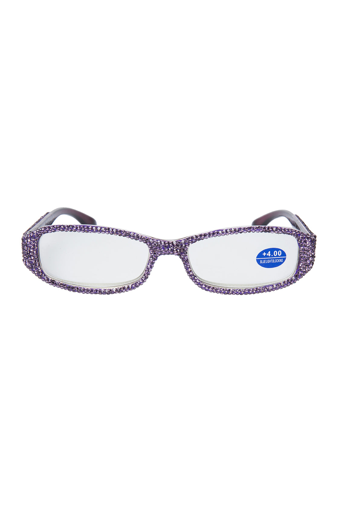 Handmade Rhinestone Square Reader G0539-Purple