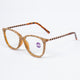 Handmade  Rhinestone Rectangle Reader Glasses G0542 - Brown
