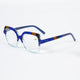 Handmade Rhinestone Rectangle Reader Glasses G0560 - Blue