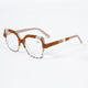 Handmade Rhinestone Rectangle Reader Glasses G0560 - Brown