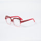 Handmade Rhinestone Rectangle Reader Glasses G0566 - Red