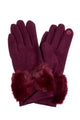 Bow Faux Fur Touch Screen Gloves GL0059