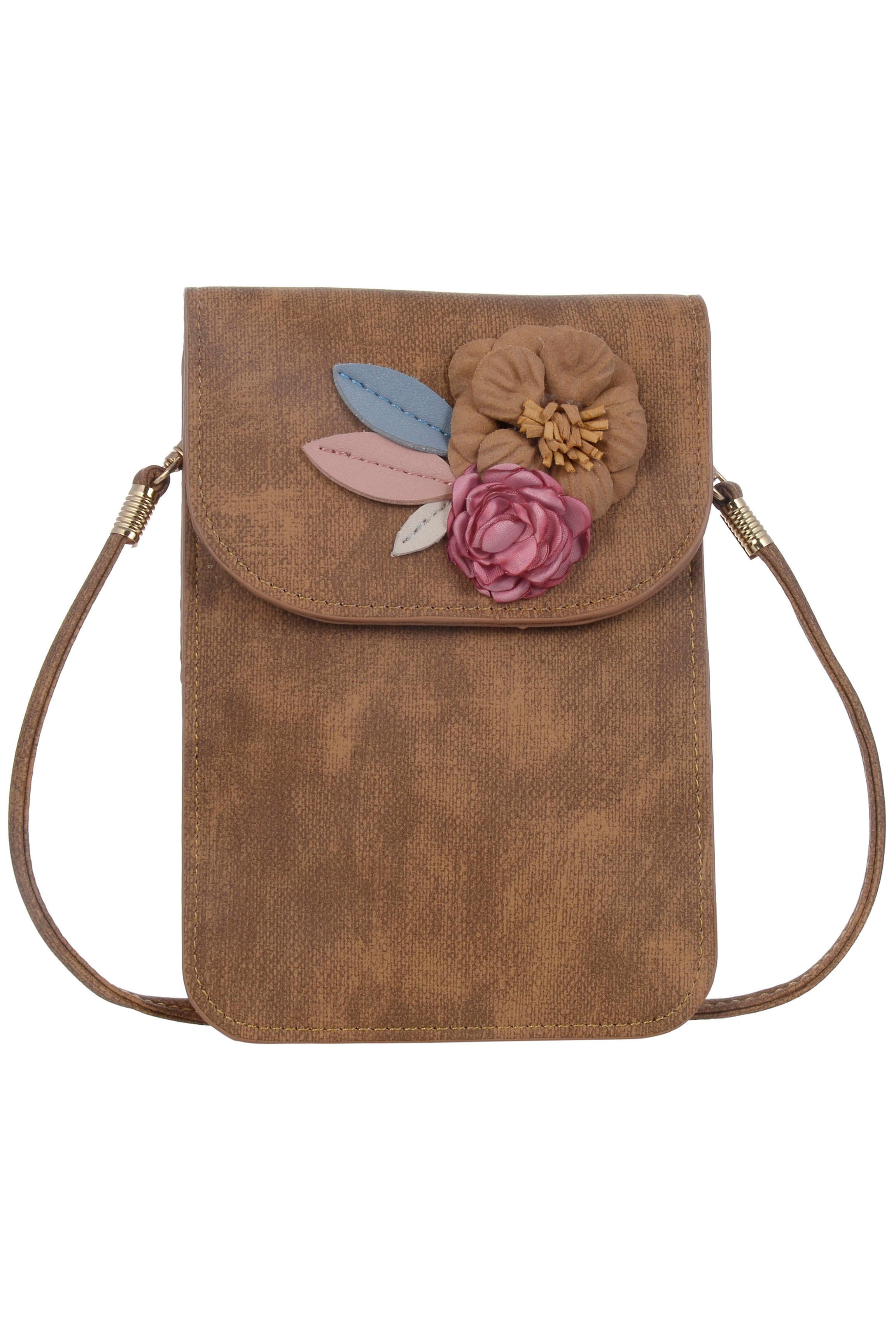 Bolsa para teléfono móvil con flores de papel y algodón HB0523