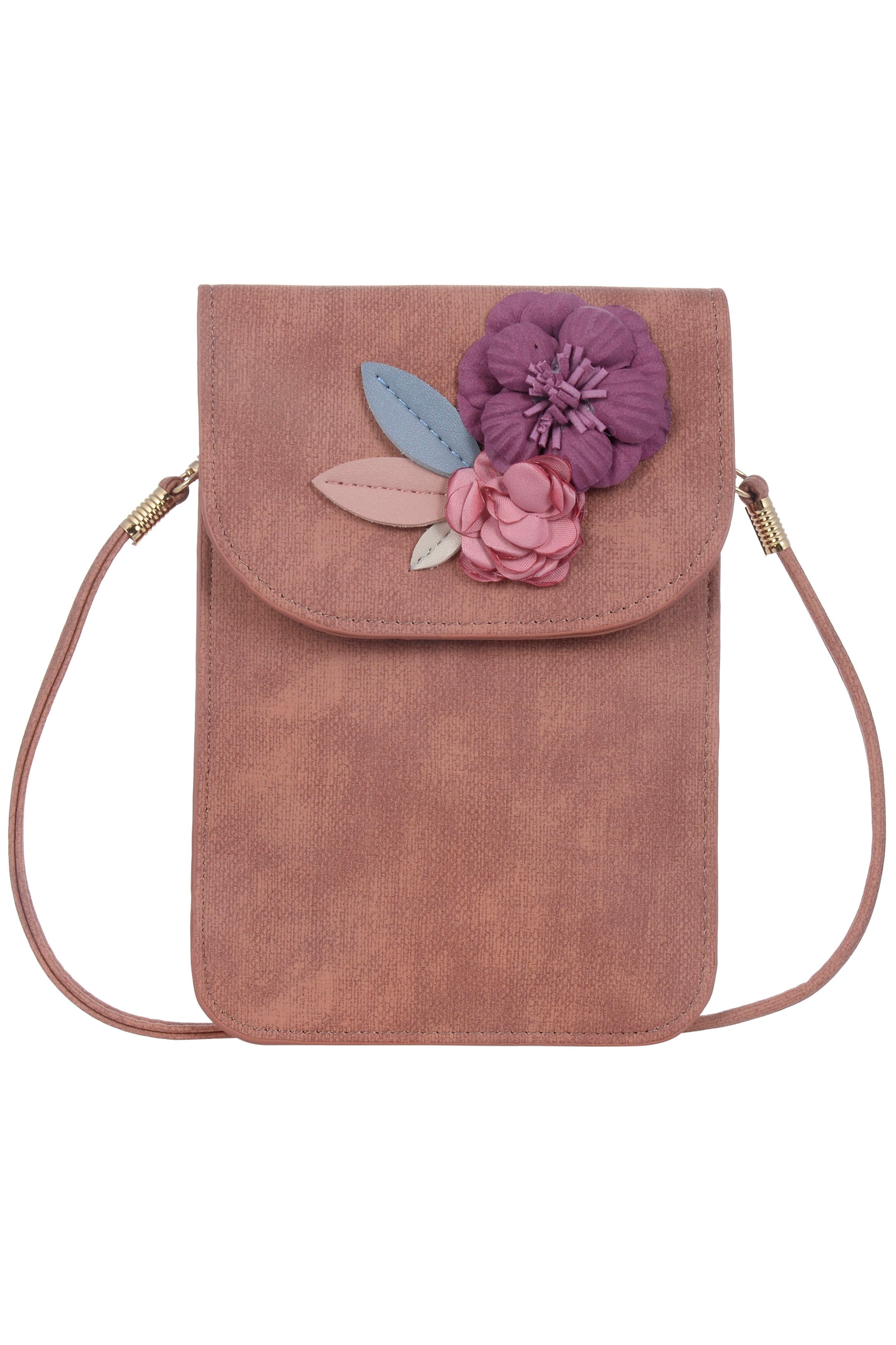 Bolsa para teléfono móvil con flores de papel y algodón HB0523