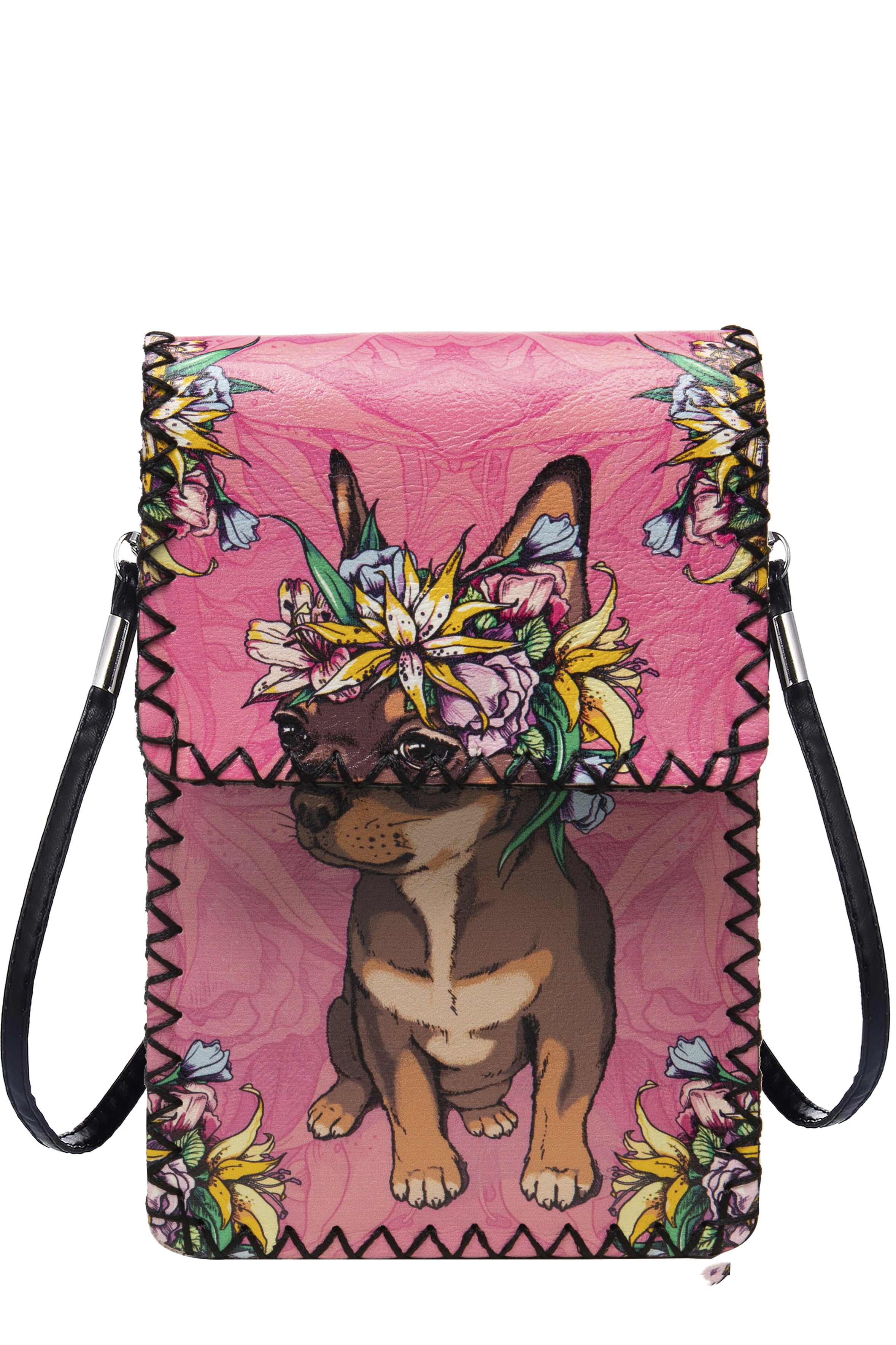 Bolso bandolera con estampado de perro chihuahua HB0580 - N.º 151