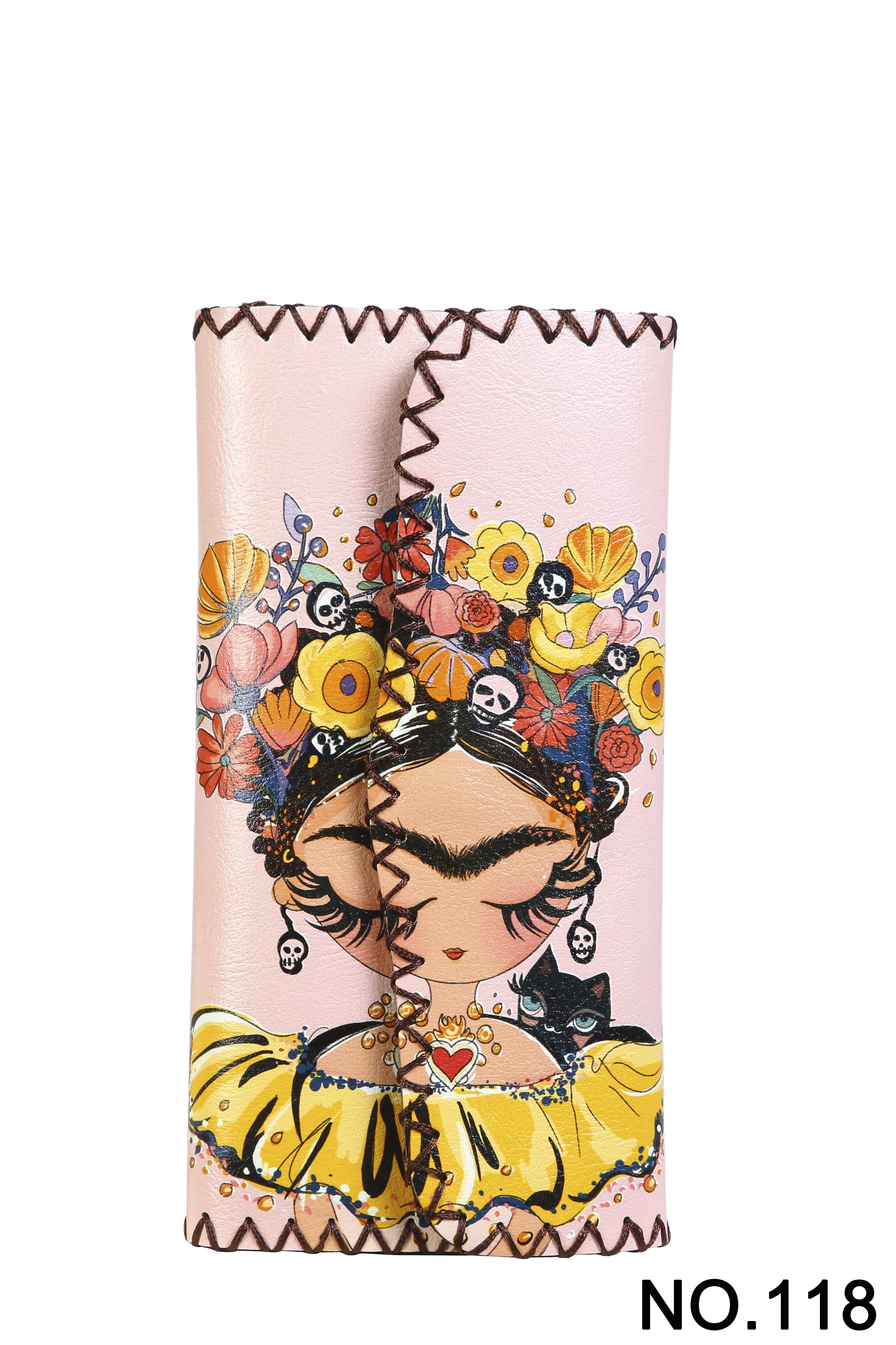 Cartera con estampado de niña con flores HB0582 - N.º 118