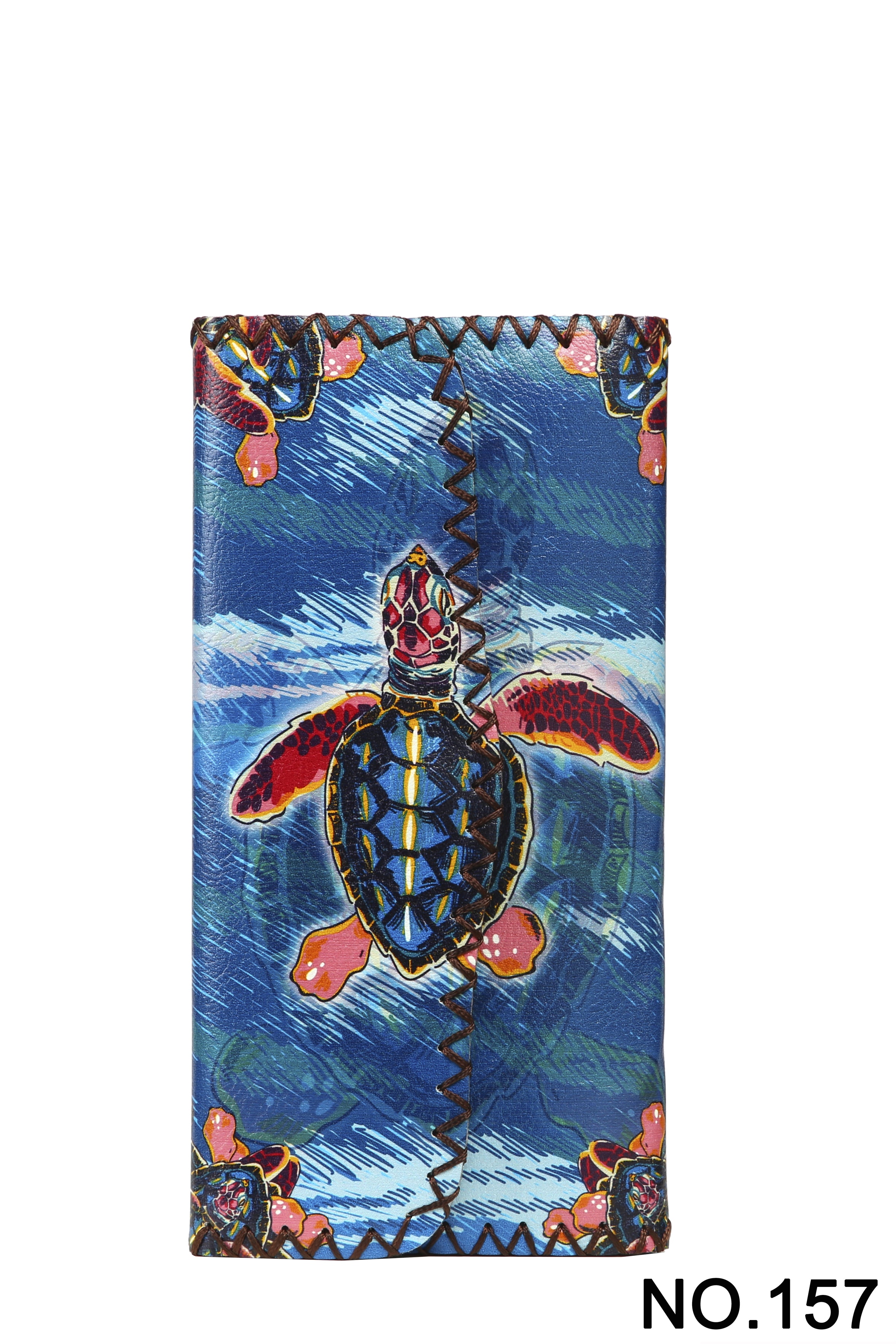 Sea Turtle Print Hand Stitch Wallet HB0582 - NO.157