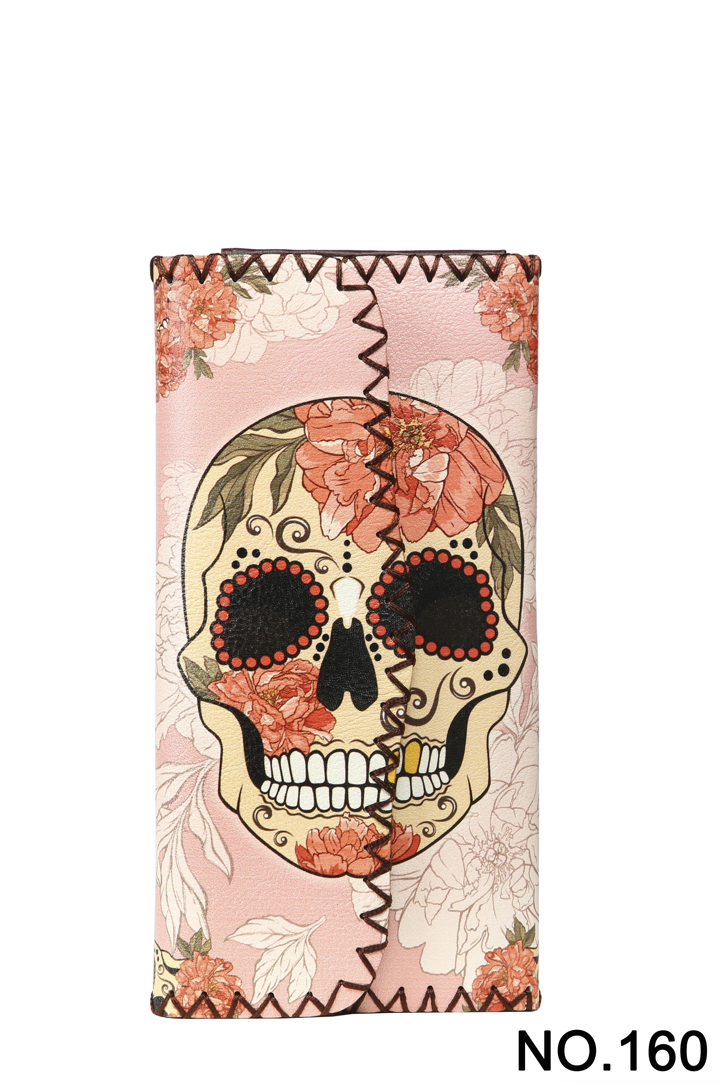 Cartera con estampado de calaveras florales HB0582 - N.º 160