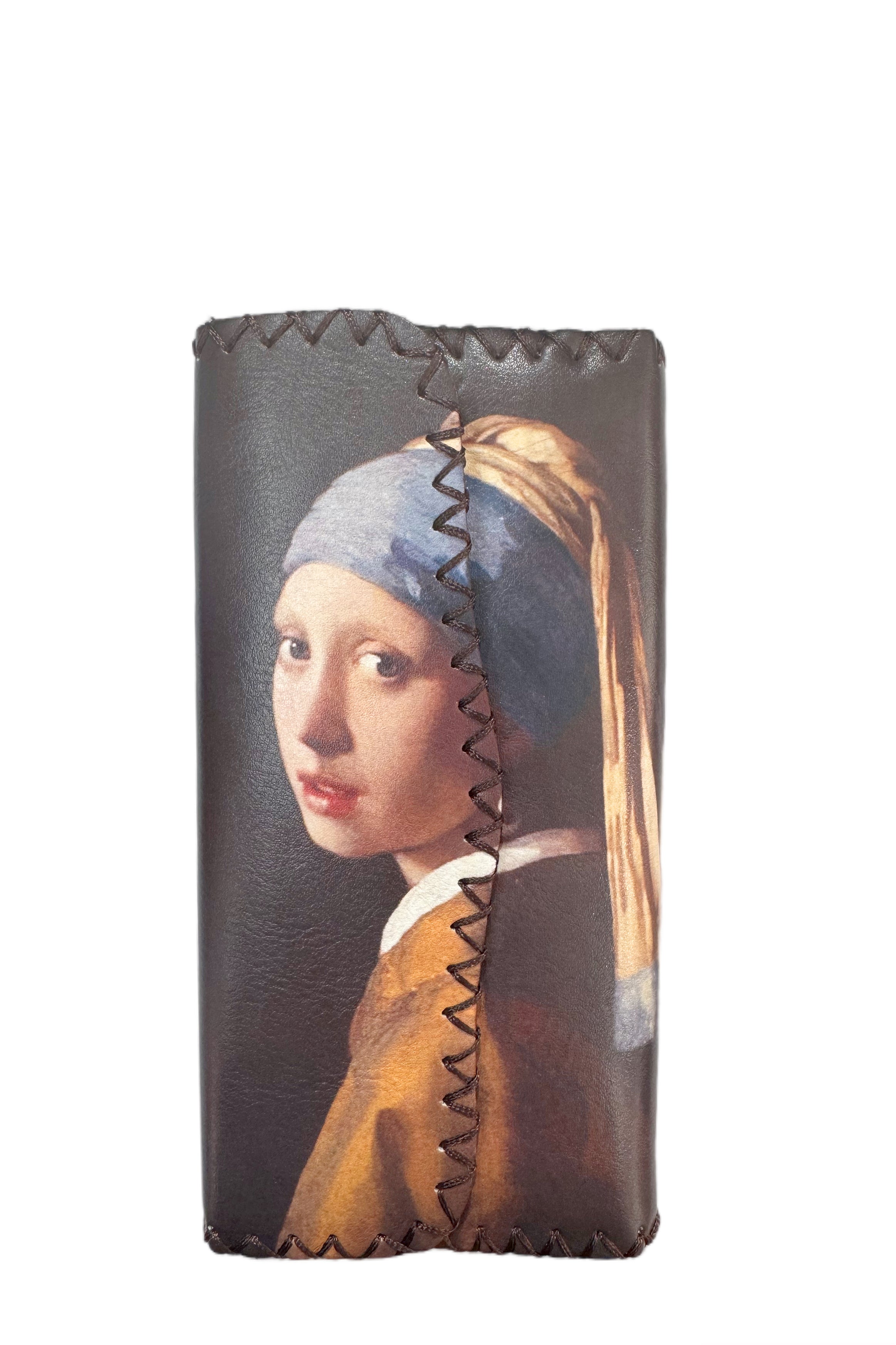 Cartera estampada de La joven con un pendiente de perla HB0582 - N.º 200