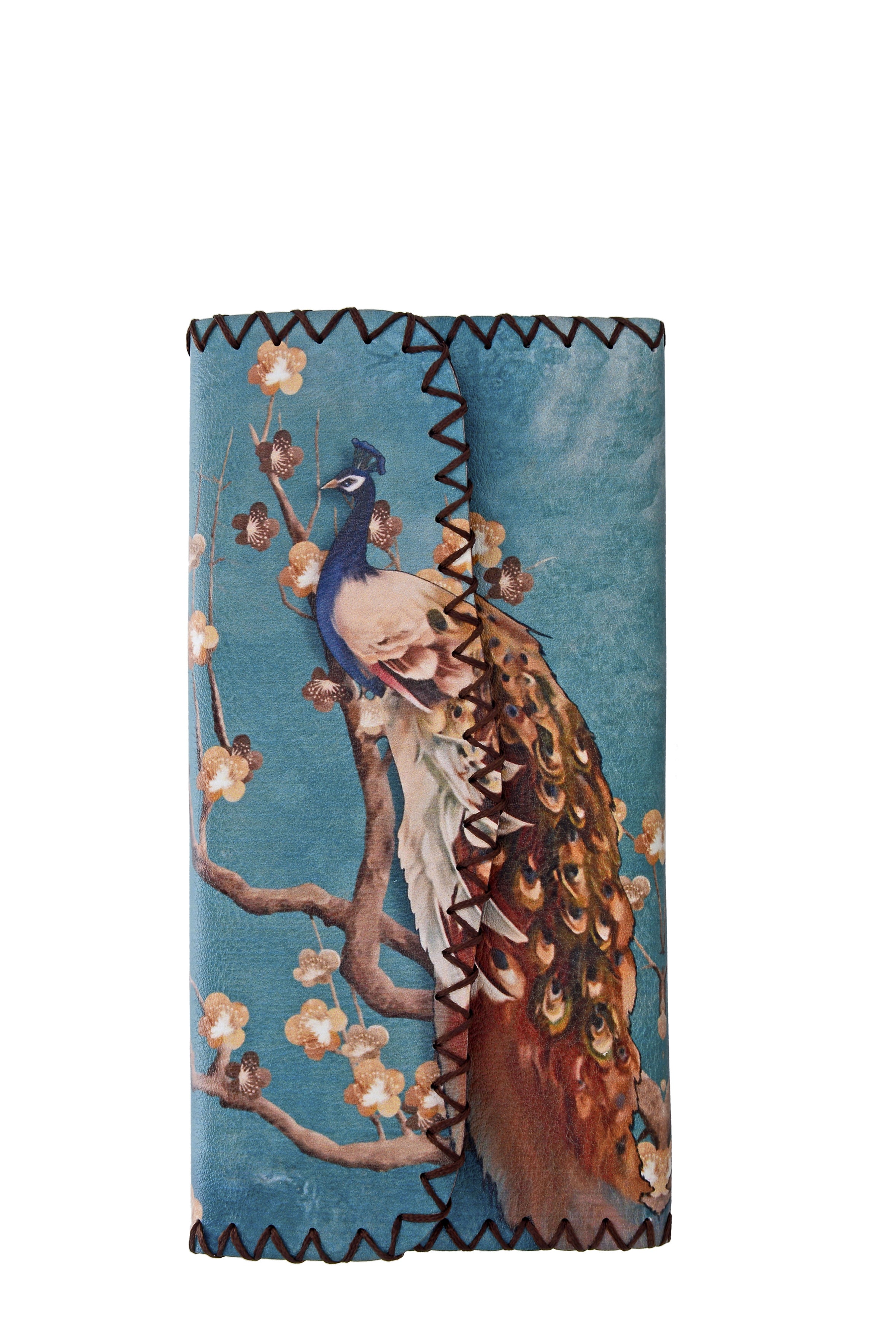 Peacock Print Hand Stitch Wallet HB0582 - NO.79