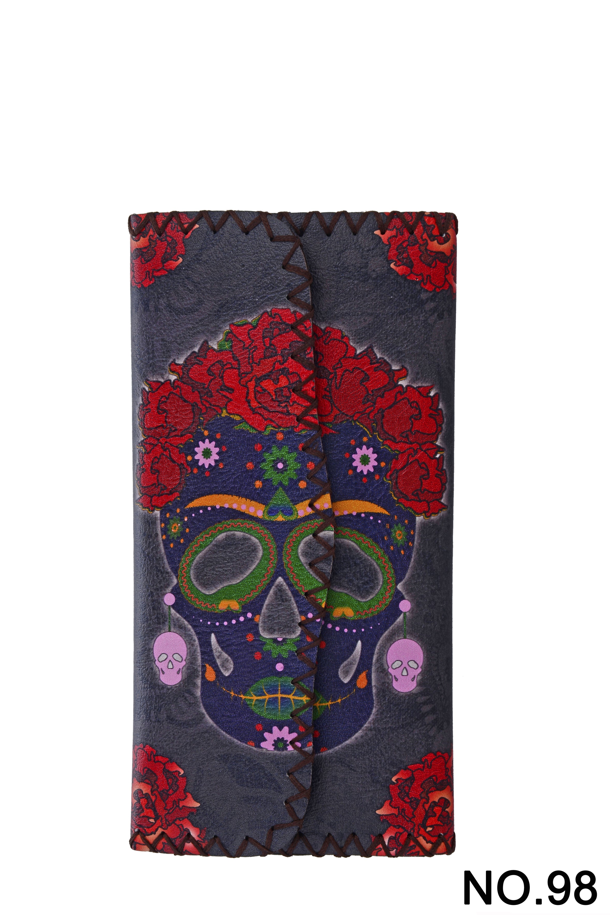 Cartera con estampado de calaveras florales HB0582 - N.º 98
