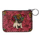Floral Pug Print Hand Stitch Coin Purse HB0665 - NO.52