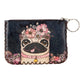 Floral Pug Print Hand Stitch Coin Purse HB0665 - NO.81