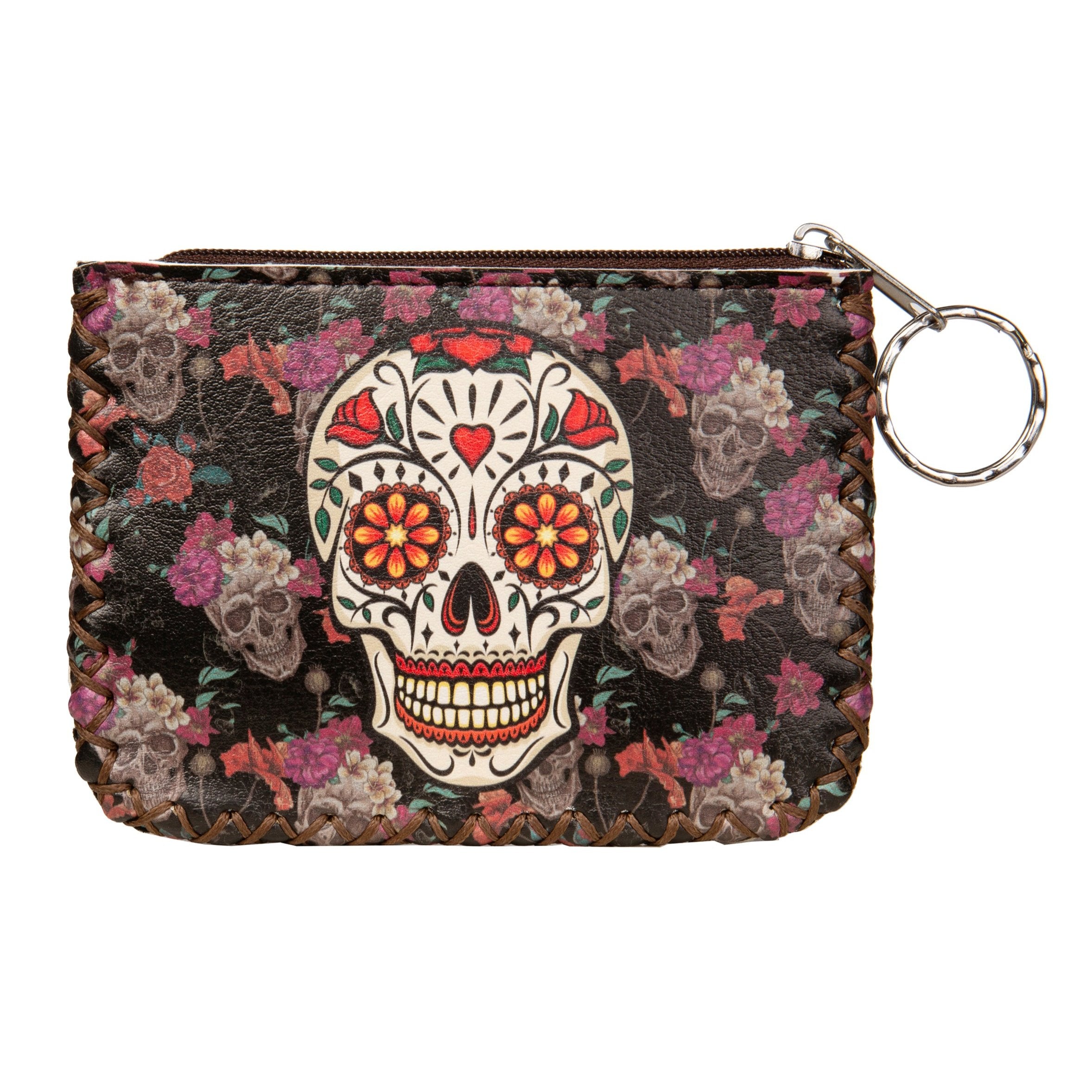 Monedero con estampado de calaveras florales HB0665 - N.º 123