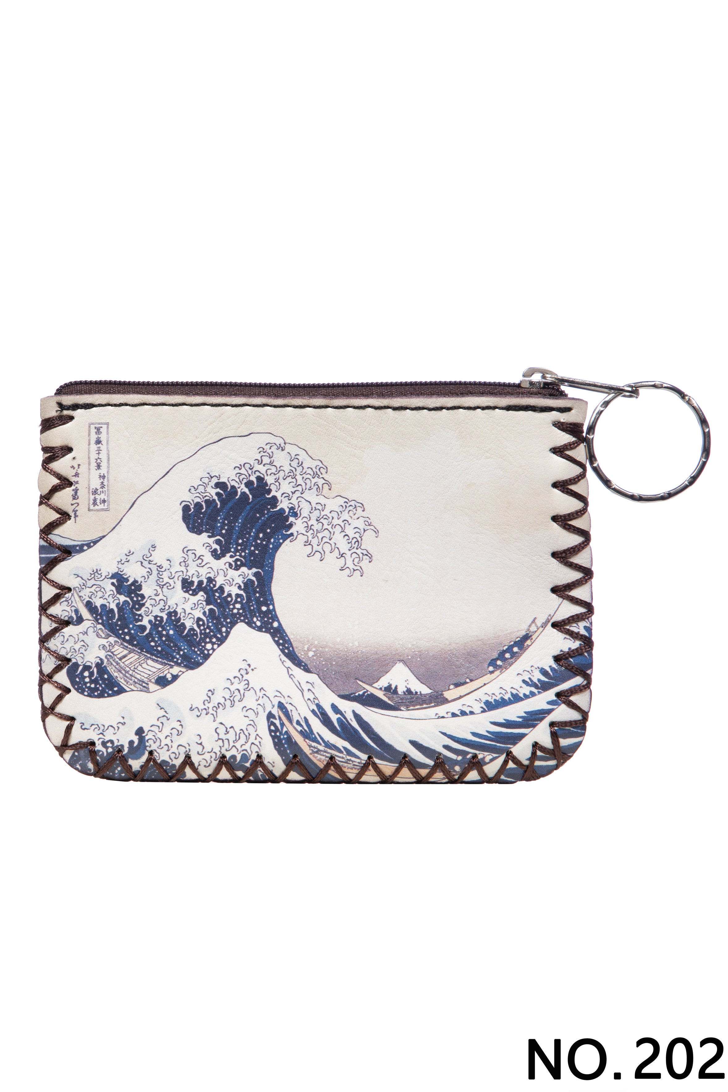The Great Wave Print Hand Stitch Coin Purse HB0665 - NO.202
