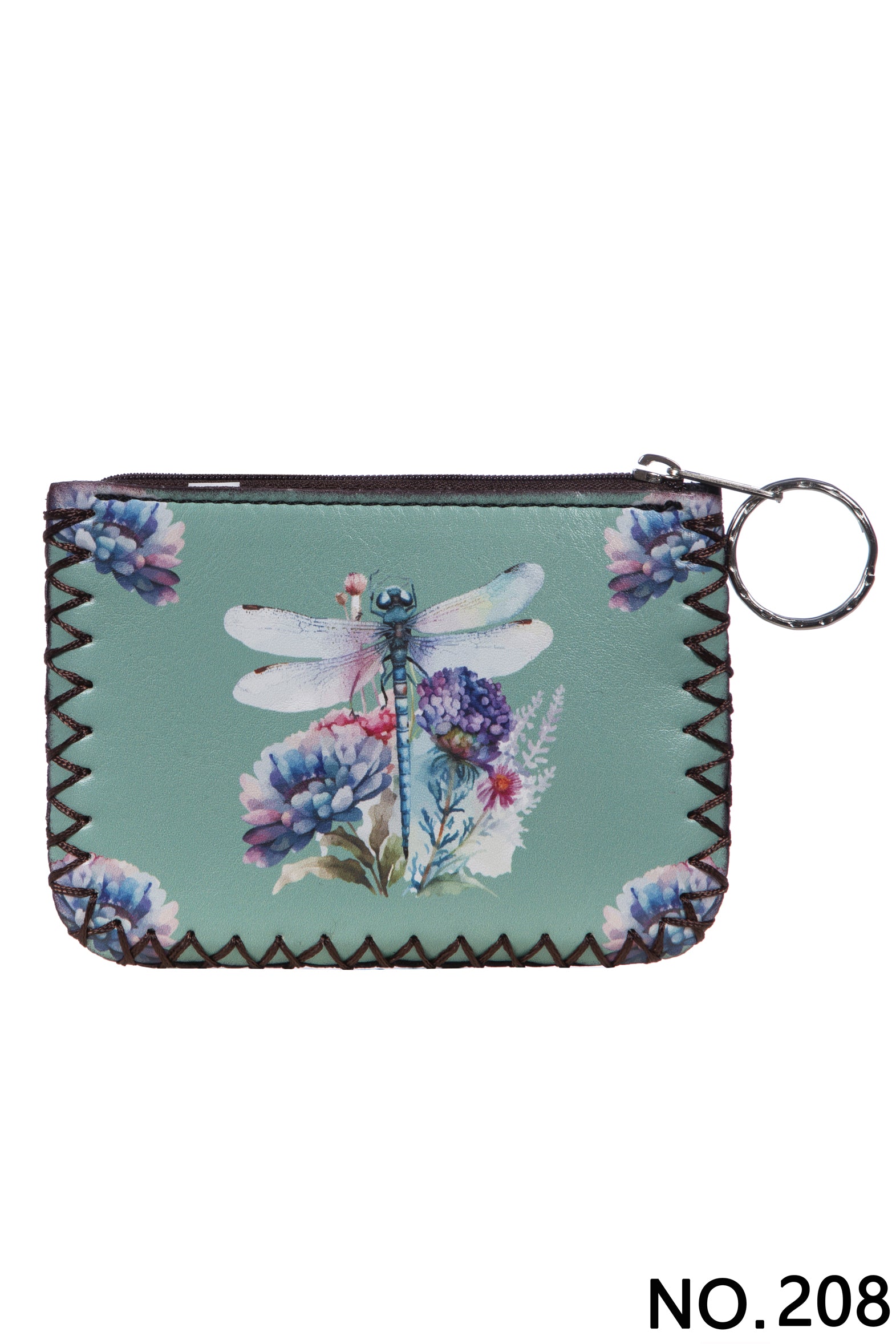 Dragonfly Print Hand Stitch Coin Purse HB0665-NO.208