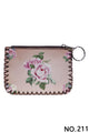 Monedero con estampado de rosas y puntadas a mano HB0665-NO.211