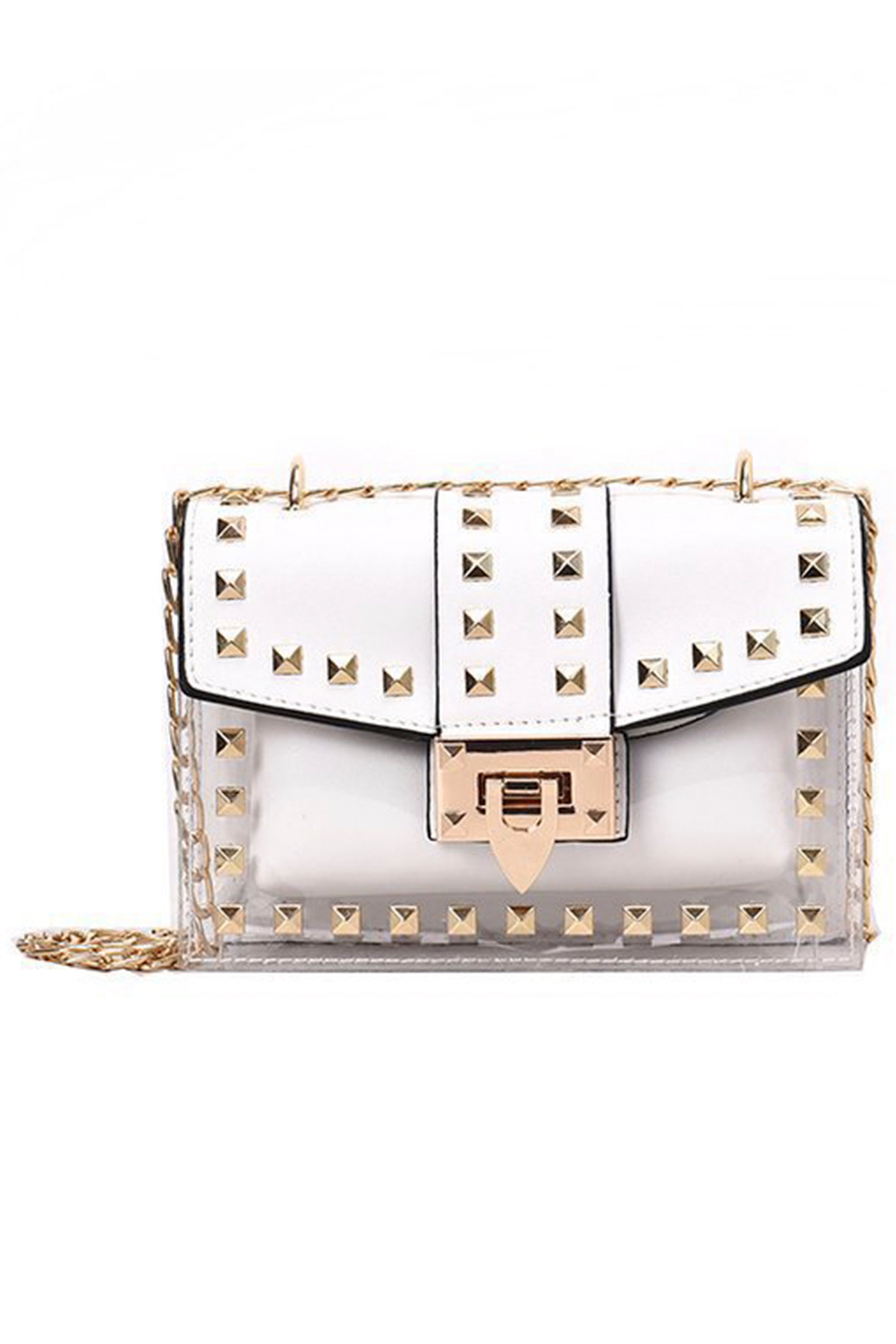 Rivet Transparent Crossbody Bags HB0835