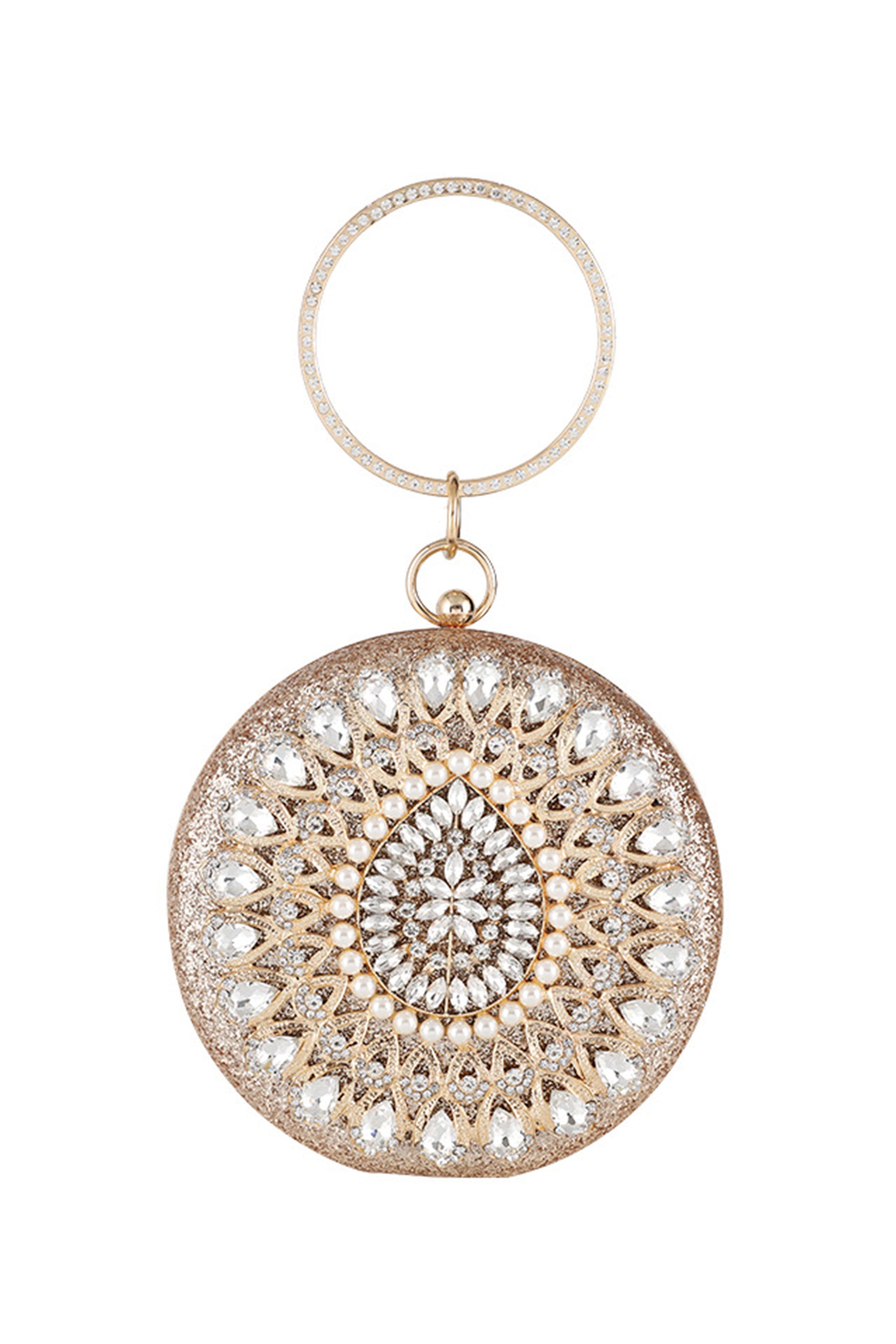 Bolso de noche con cristales y cristales HB1554