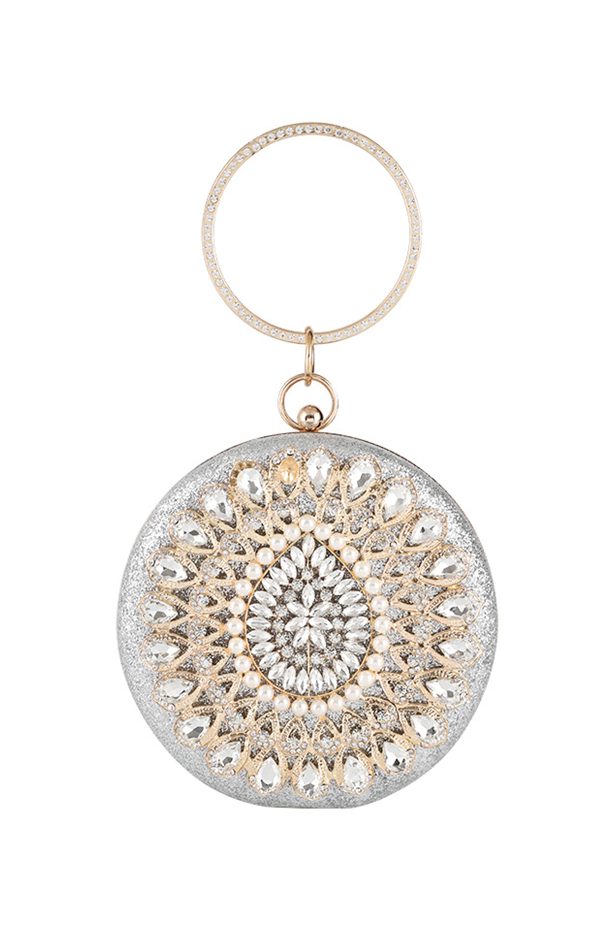 Bolso de noche con cristales y cristales HB1554