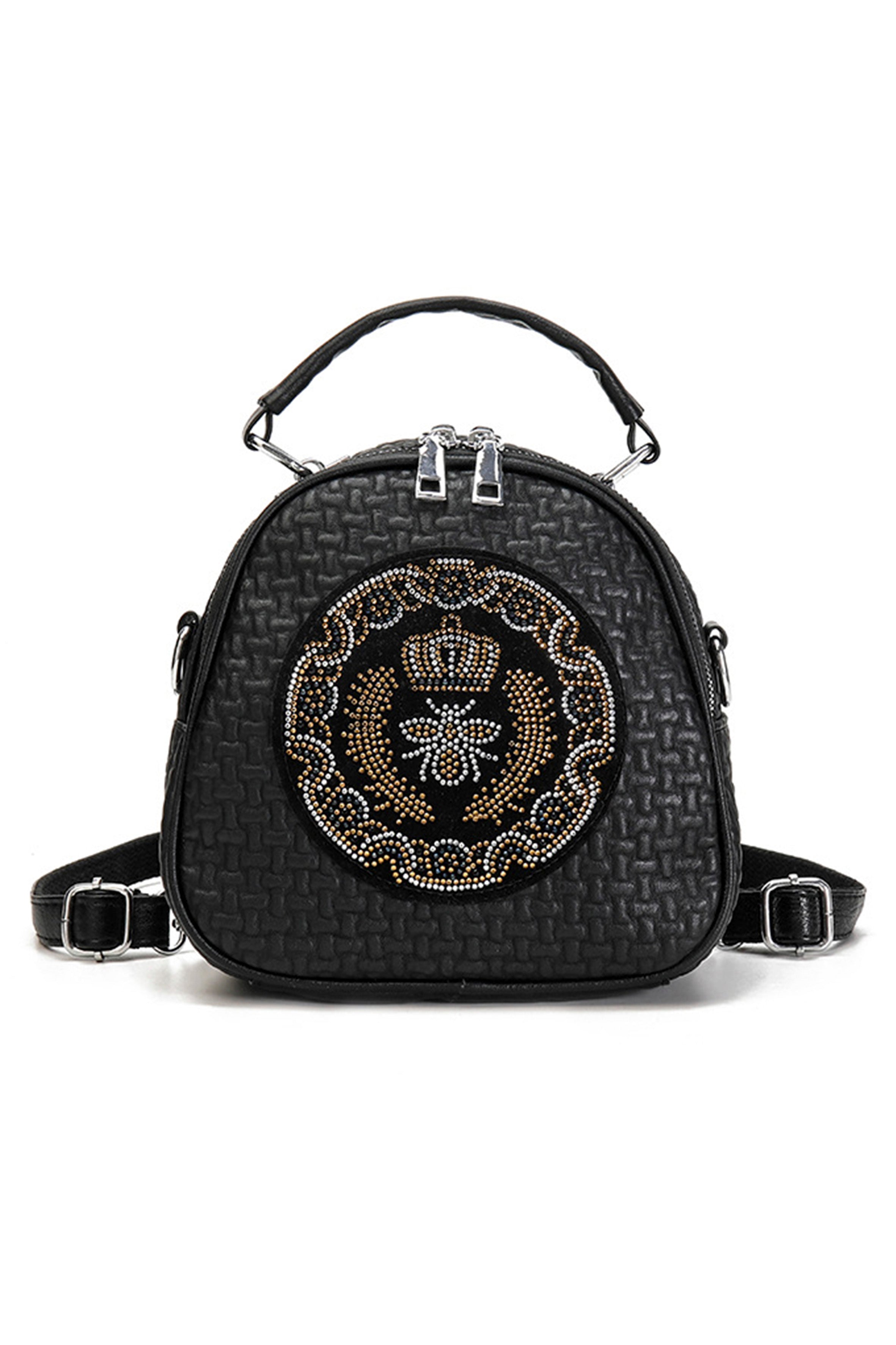 Bolso bandolera de piel sintética con diseño de abeja y diamantes de imitación HB1793