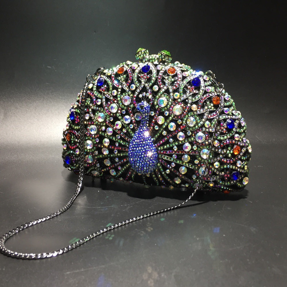 Gold Crystal Peacock Evening outlets Clutch