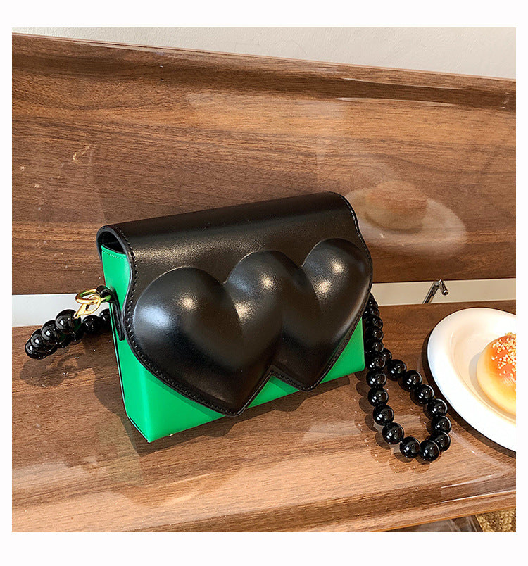 Bolso bandolera de piel con forma de corazón y forma cuadrada HB1942