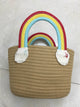 Mini bolso de mano de paja arcoíris HB2037