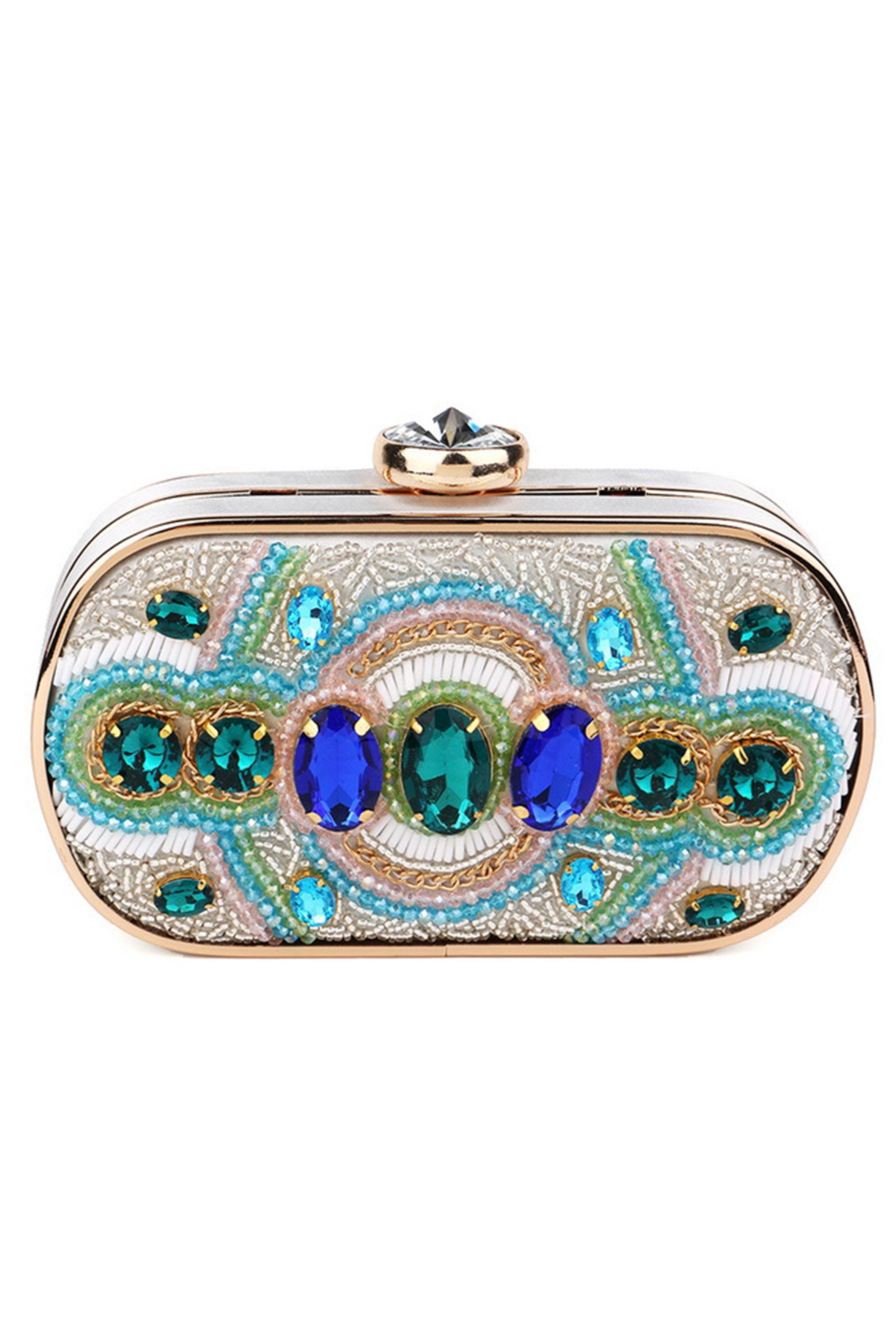 Bolsa de noche con cuentas de semillas de gemas HB2213