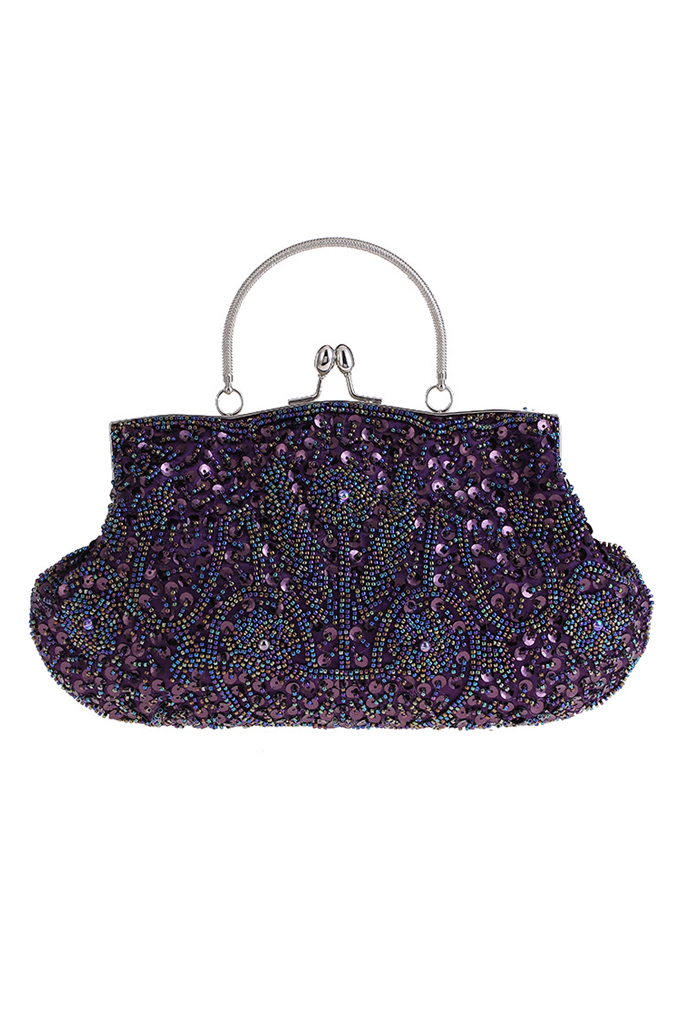Bolso de noche retro con cuentas HB2216