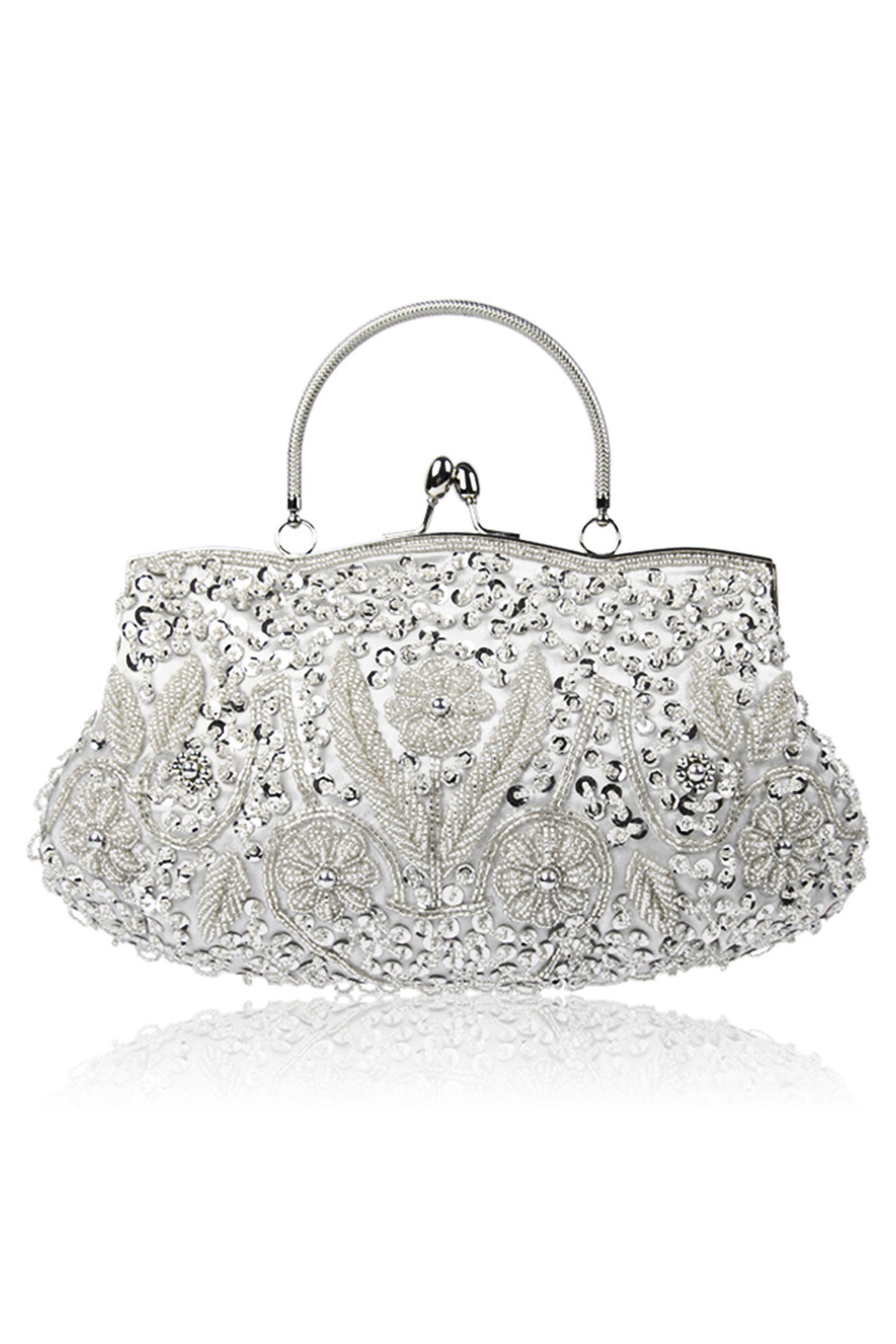 Bolso de noche retro con cuentas HB2216