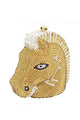 Bolso de noche con diamantes de imitación y cabeza de caballo HB2362