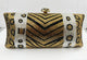 Animal Printed Rhinestone Rectangle Evening Bag HB2417