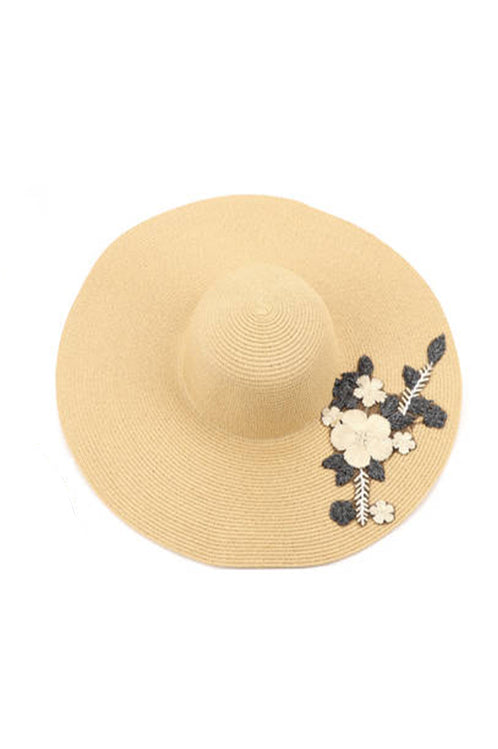 Flower Straw Fedora Hat HY4638