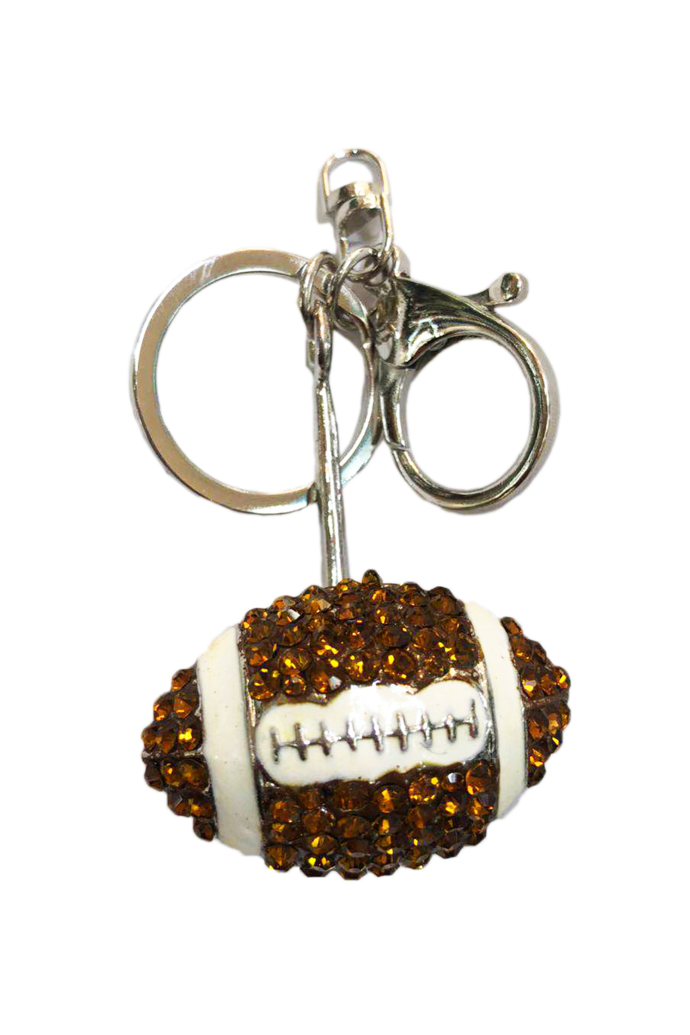 Fashion Champagne Crystal Football Key Chains K1048