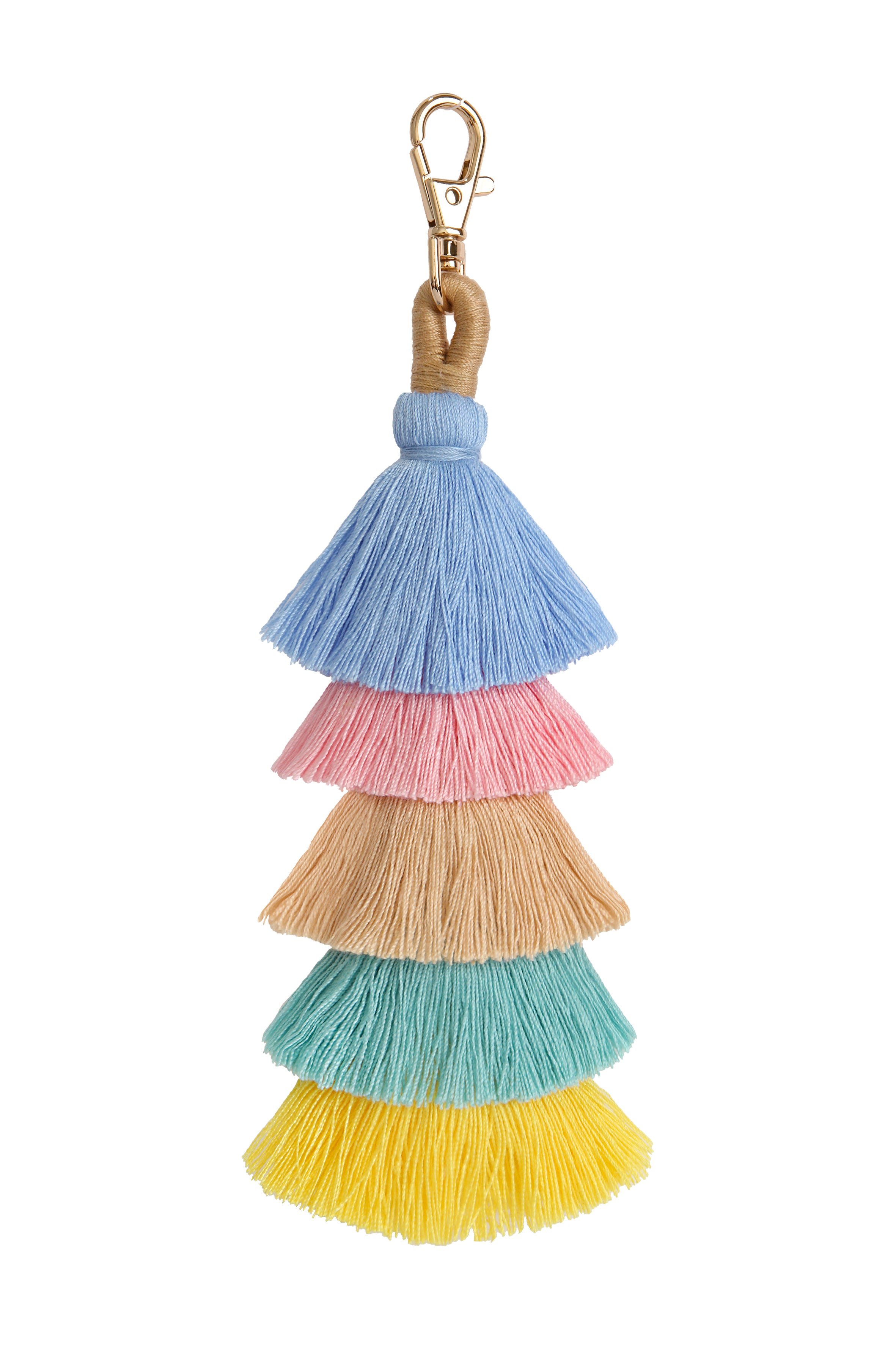 Llaveros de borlas multicolores de moda K1108