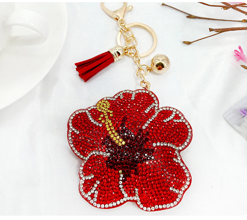 Llavero con diamantes de imitación y flores K1192