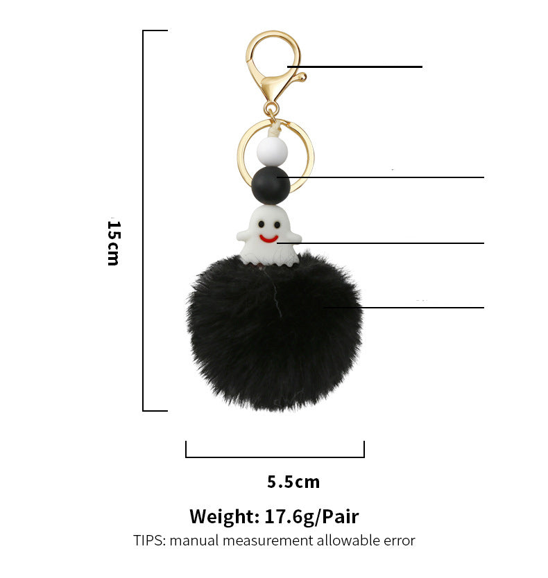 Llavero fantasma con pompón K1261