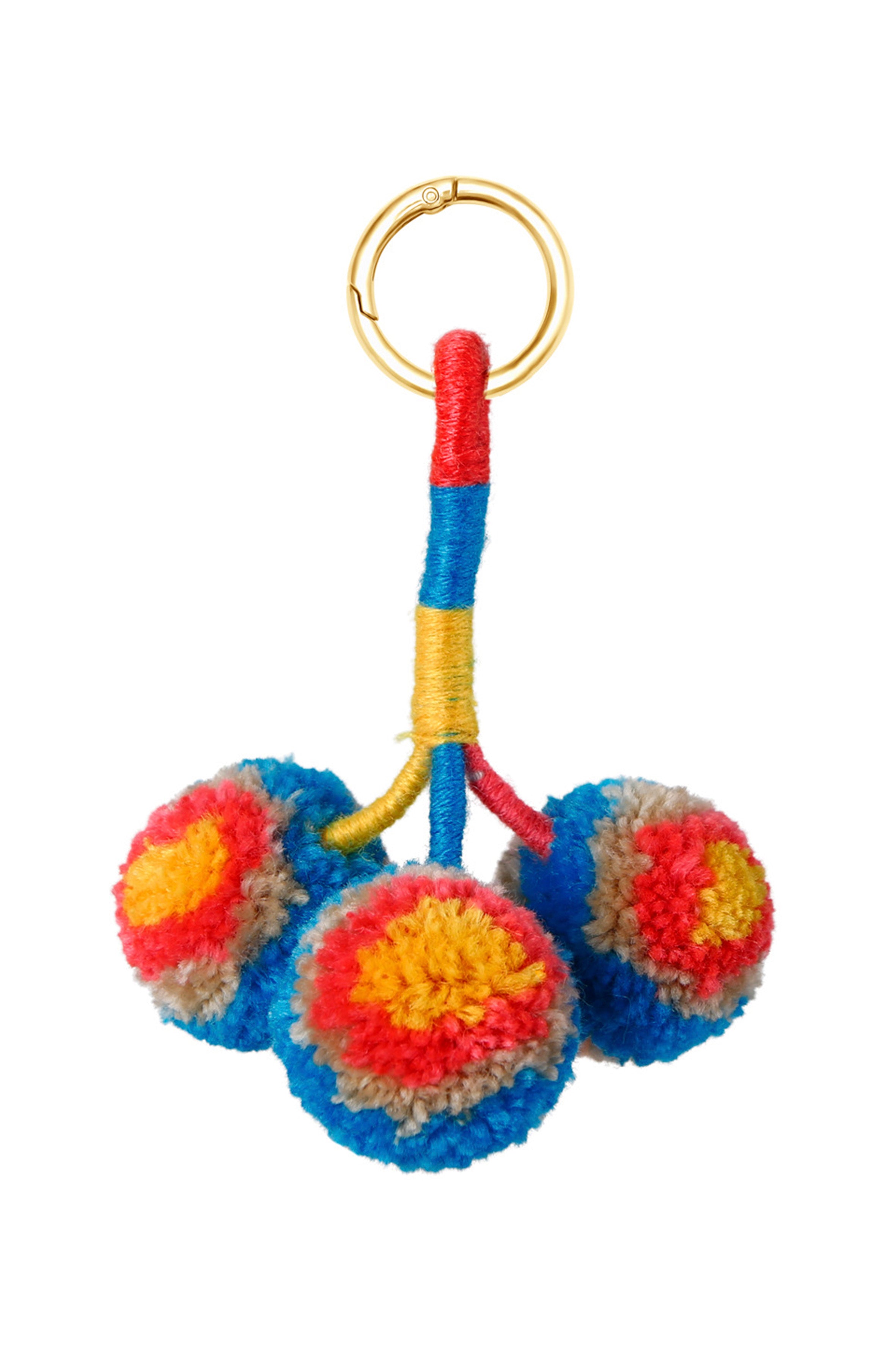 Llavero de algodón con pompones multicolor K1271