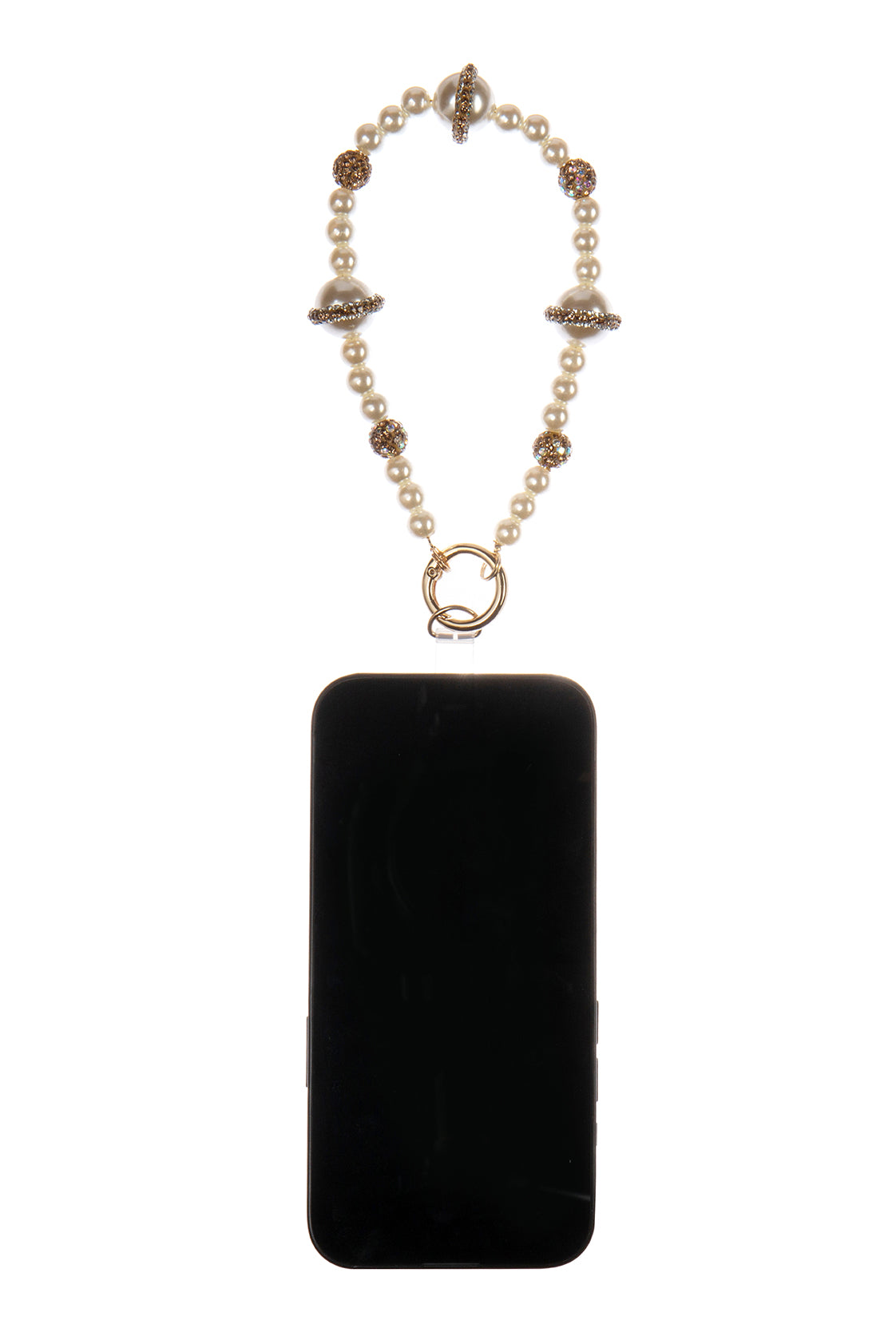 Crystal & Pearl Phone Wristlet K1340