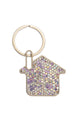 Ceramic Rhinestone House Keychain K1341