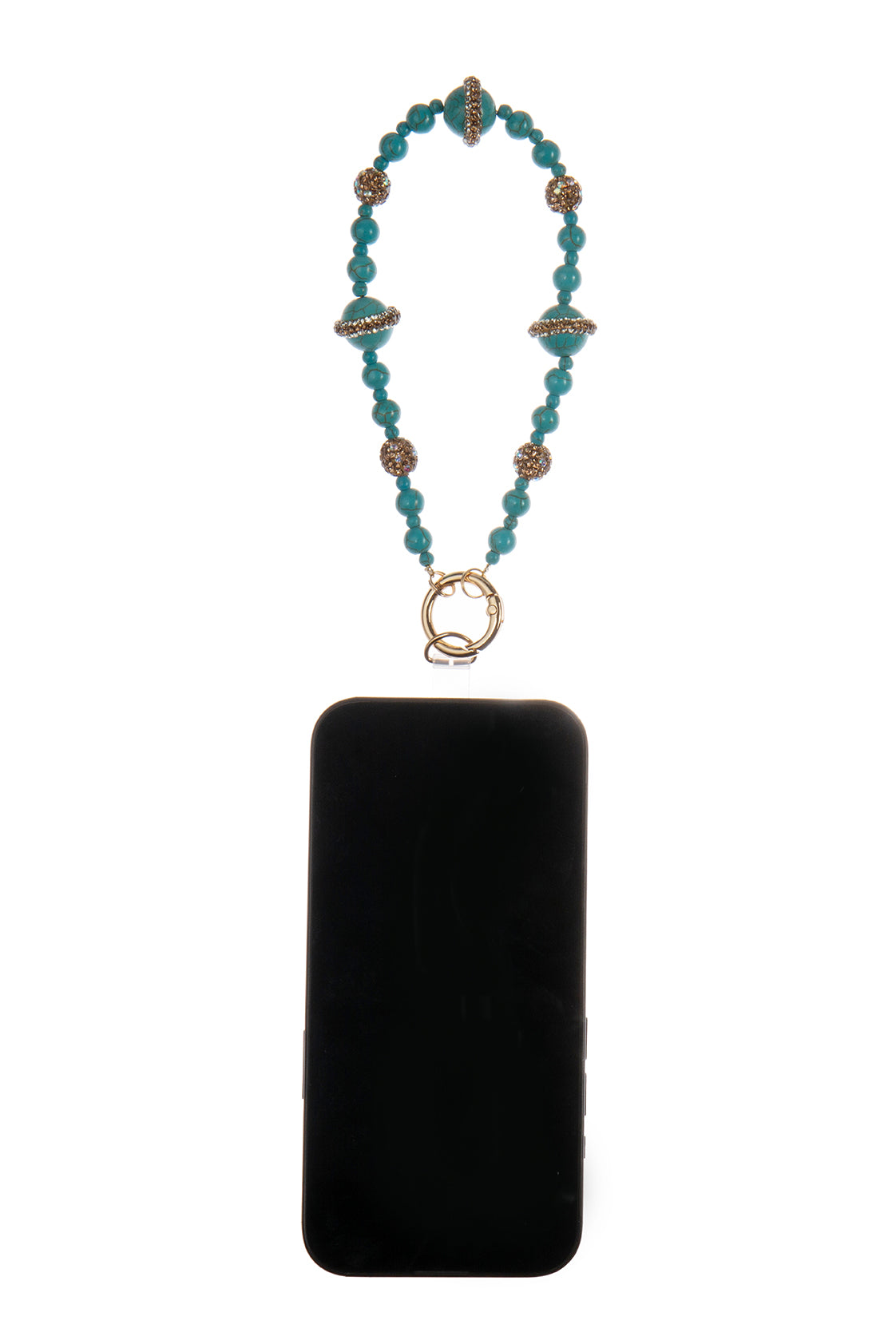 Turquoise Bead Phone Wristlet Lanyard K1344
