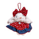 Denim Red Polka Dot Skirt Bunny Keychain K1352