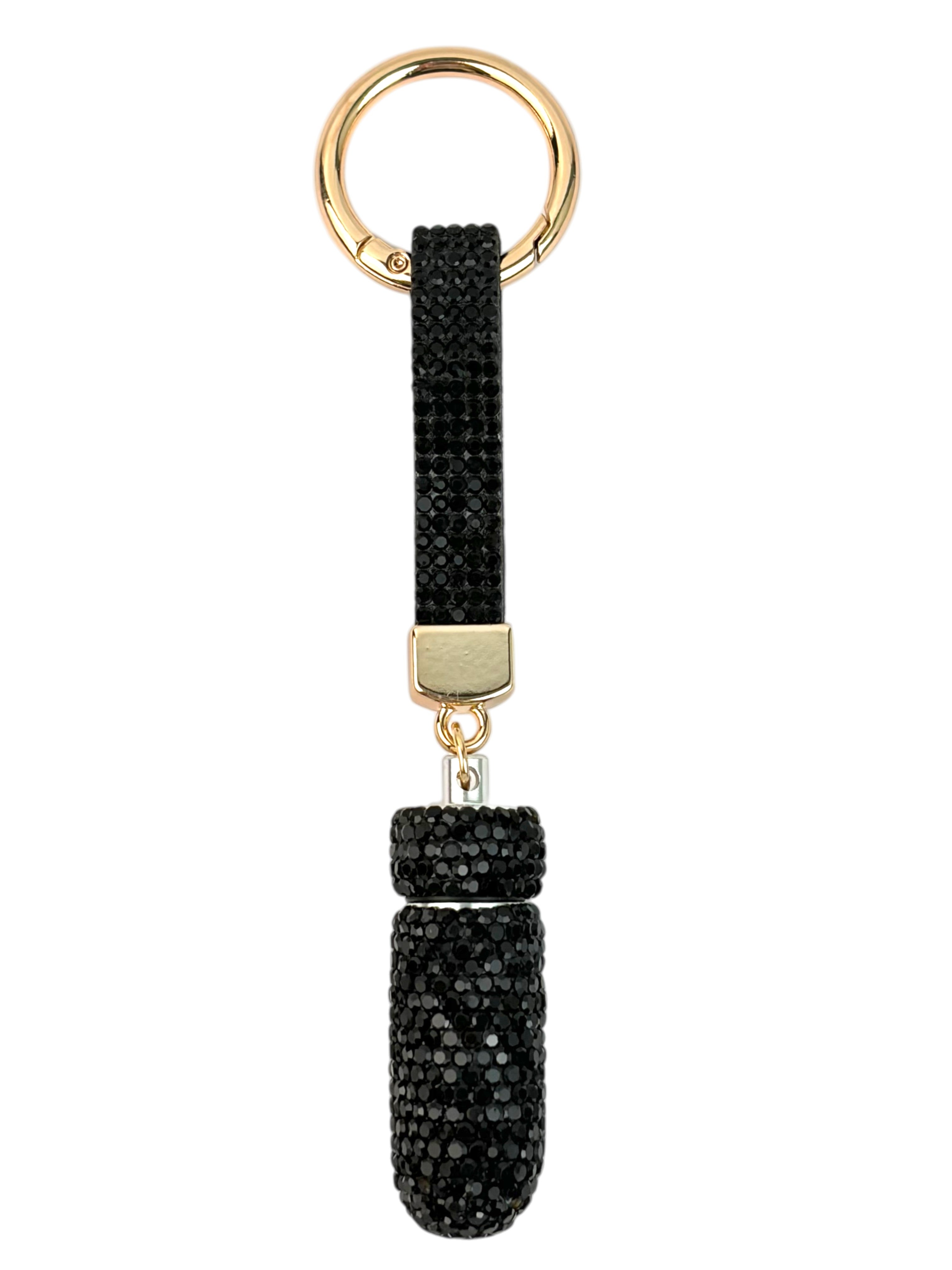 Ceramic Rhinestone Medicine Bottle Keychain K1404